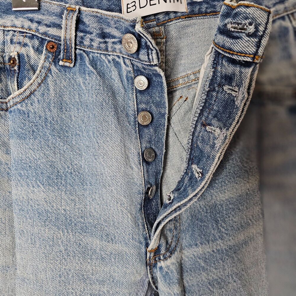 EB Denim Levi's 501 Unraveled Pocket & Hem Highrise Split Hem Button Fly Jean 23 - Picture 7 of 12